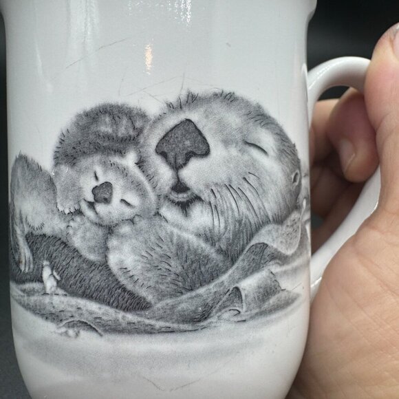 Otagiri Coffee Mug Cup Sea Otter Family Japan - Picture 2 of 7